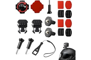 UZYXC 13 in 1 Supporto Adesivo per Insta360, Attacchi Flessibili per Casco GoPro,supporto action cam casco per casco moto,supporto surf,Kit di Accessori per Videocamere d'Azione