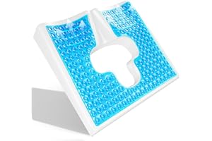 PRISMORIA Poduszka przeciw odleżynom, poduszki na ból pośladków, na hemoroidy, żelowa, poduszka do siedzenia na krzesło biurowe (niebieska)