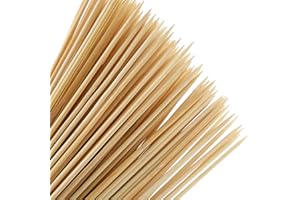 YOTINO 100 Pezzi Spiedini di Legno, 4mm*40cm Bastoncini Spiedini Lunghi di Bambu, Spiedini Bambu per Frutta, BBQ Cocktail e Verdura
