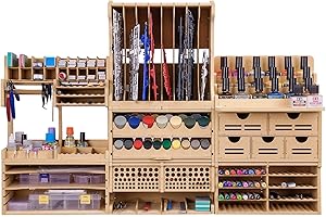 Bucasso Cremagliera in legno per l'organizzazione degli strumenti del kit di modellismo, conservazione dei materiali artigianali, adatta per gli strumenti del modello Tamiya Gundam, GK10