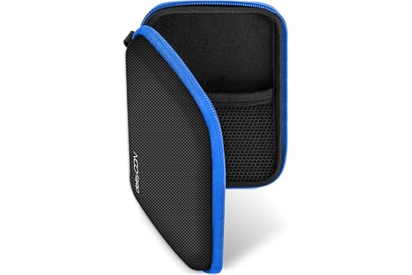 deleyCON Étui GPS Navigation - Jusqu'à 4,3" & 5" (14,6 x 9,3 x 3,4 cm) - Robuste et Résistante aux Chocs - 2 Compartiments Intérieurs - Bleu