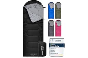 KingCamp Oasis 3 Season Warm Comfortable Lightweight Portable Hooded Sleeping Bag for Indoor Outdoor Camping Hiking