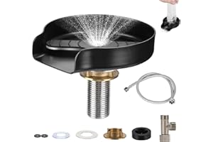Topretty Lavavasos, Lavavasos de Acero Inoxidable con 10 Orificios para Rociar Agua Limpiador Automático para Botellas de Agua y Tazas de Café, Accesorios para Fregaderos de Cocina