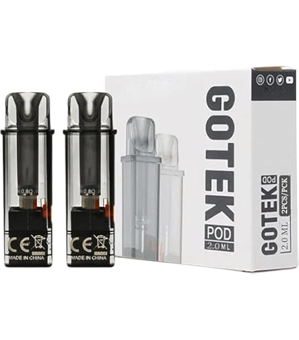 Aspire Gotek X Replacement Pods 4 Pack - 0.8ohm Mesh Coil, Refillable,  Adjustable Airflow, No Nicotine (For Gotek X Vape) Go Tek Pods
