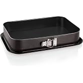 Grizzly - Large Tall Rectangular Detachable Cake Pan 35 x 24 cm Black with Leak Protection and Non-Stick
