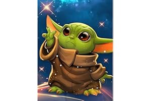 DPHERO Baby Yoda Diamond Painting Kits for Adults,5D Yoda Diamond Art Kits for Kids Beginners,Round Full Drill Cartoon Diamond Painting Art,DIY Paint with Diamonds Anime Gem Painting Art 12x16 inch