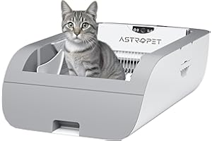 AstroPet Offene Katzenklo Selbstreinigend,Selbstreinigende Katzentoilette mit Infrarot-Sensorschutz & Tastensteuerung, Automatische Katzentoilette mit großem Fassungsvermögen für mehrere Katzen