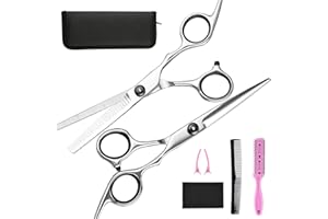 Hairdressing Scissors Hair Cutting Scissor, Fcysy Professional Barber Hairdresser Scissors Set with Hair Dressing Scissors Thinning Scissor and Haircut Accessories for Cutting Hair for Women Men
