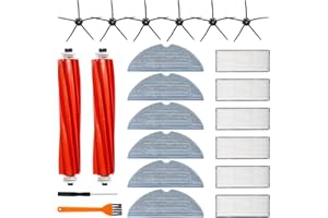 AMZJMT Pack de 22 accessoires Roborock S7,Pièces de rechange pour Roborock S7/S7+/T7S Plus/T7,2 brosses principales,6 filtres,6 brosses latérales,6 lingettes microfibres pour aspirateurs Roborock