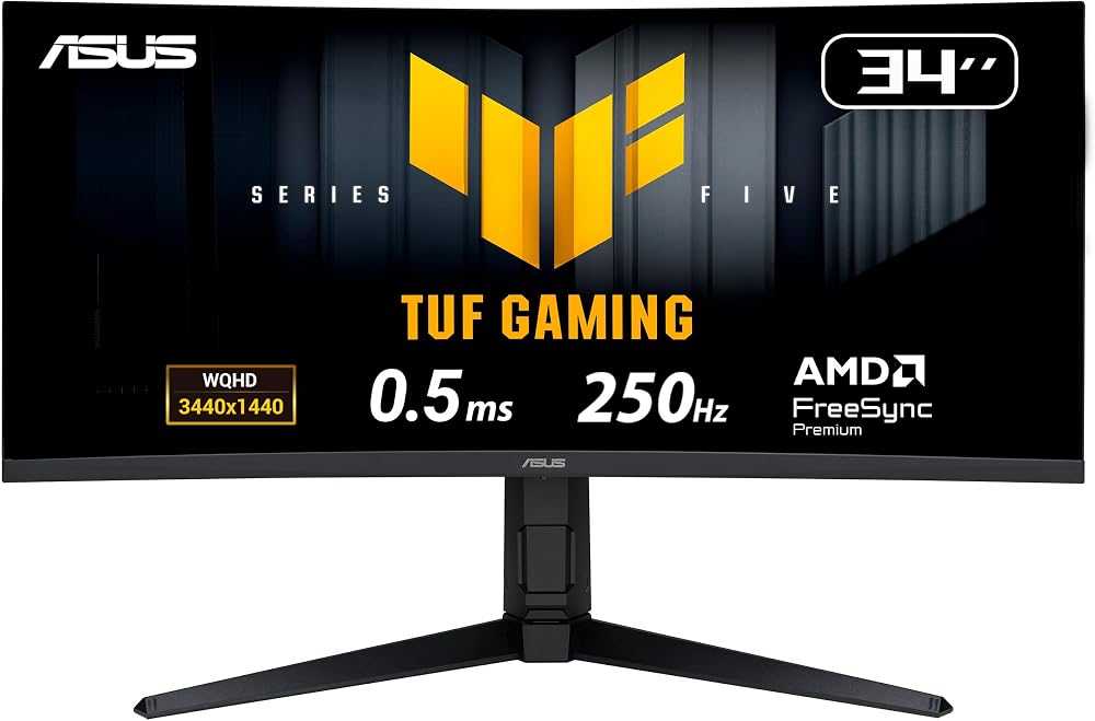 ASUS TUF Gaming VG34WQML5A 34 İnç 1440p 250Hz Ultra Wide Gaming Monitör | ELMB Sync, 0.5ms, Fast IPS, %95 DCI-P3, FreeSync Premium, Gaming AI, DisplayHDR 400, DisplayWidget Center, PS5 ve Xbox için