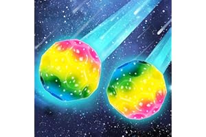 KOIROI Jump Ball, Lot de 2 balles rebondissantes en Caoutchouc Moon Ball, 7 cm, Mini balles rebondissantes, thème Spatial, Jouets pour Enfants et Adultes