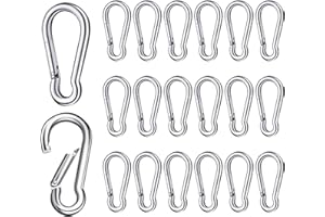 Ryaupy 20 Pezzi Moschettone 46mm Moschettoni Acciaio Inox Moschettoni Portachiavi Moschettone Clip per Campeggio Trekking Pescao