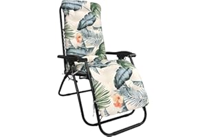 WAWOFUN Sun Lounger Cushions Only, Garden Rocking Chair Replacement Cushion with Anti-Slip Ties and Top Hood, Garden Seat Pads Sunbed Cushion for Indoor Outdoor Patio Yard Beach Swing (Hawaii)