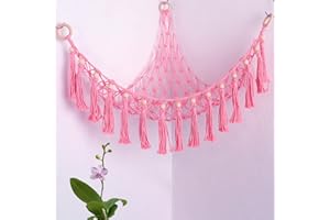 AOSCTELF Teddy Hammock Toy Storage Net for Stuffed Animals Teddy Bear Net Hammock, Kids Soft Toy Storage Net, Hanging Corner Mesh Plushies Holder Toy Organizer for Nursery Kidroom