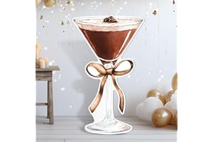 Colingmill Espresso-Martini-Geburtstagsdekorationen, ein Tini Bit für ältere Partys, Hintergrunddekorationen für Frauen, Martini-Bar, Junggesellinnenabschied, Brautparty, 1,2 m, Braun