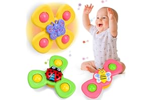 GEWDW Suction Cup Fidget Spinner for Babies,Suction Cup Spinner Toys Baby Toys for Toddlers Kids 1 2 3 Year Olds Boys Girls Bath Toys for 1-7 Baby Sensory Toys for 6-12 Months with Rotating Suction Cup