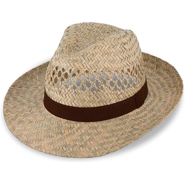 Canotier Traclet En Paille Naturel - Chapeau Grand Bord, Style Rétro Mixte, Fabriqué En Italie
