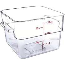 Cambro 2SFSCW135 Contenitore Quadrato Per Alimenti In Policarbonato 2 Qt Trasparente Graduato NSF - 2