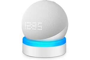 ZUOLACO Dot 4/Dot 5. Generation Tischständer, Ständer Halterung für Echo Dot 5. und 4. Gen, Tischhalterung mit Lichtleiter, Dot 5 Zubehör mit eingebautem Kabelmanagement, weiß