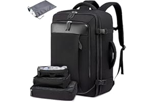 LOVEVOOK Bagaż podręczny, plecak podróżny, 35-40 l, możliwość rozszerzenia, bagaż podręczny, plecak samolotowy, duży plecak na laptopa o przekątnej ekranu 17", dla kobiet i mężczyzn, zatwierdzony do