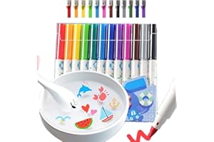 DONGTATA 12PCS Pluma de Pintura de Agua Mágica, bolígrafos Mágica de agua con cuchara, marcador flotante de agua bolígrafos de Doodle divertido, marcadores de borrado en seco lavables para niños DIY