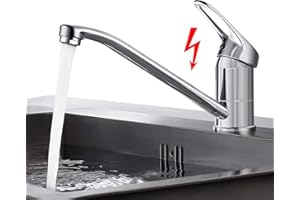 BONADE Niederdruck Armatur Küche, Wasserhahn Küche Niederdruck mit 3 Anschluessen für Boiler, 360° Drehbar Küchenarmatur Niederdruck aus Messing Verchromt, Einhand-Mischbatterie für Küche