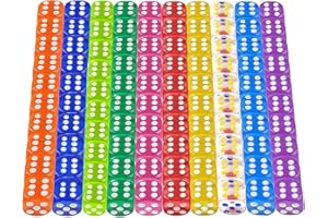 KIKVTER Würfel Set, 100 Stück Bunte Würfel Halb Transparent, 12mm Spielwürfel, Würfelspiele Mini Würfel, Würfelspiele Tischspiele, Mehrfarben Sechsseitiger Würfel Set für Brettspiele und Unterricht