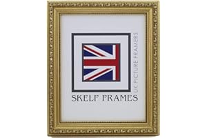 Skelf Frames A4 Picture Photo Frame in Ornate Gold with Glass Hand made in Yorkshire (Multiple Sizes and Colours)