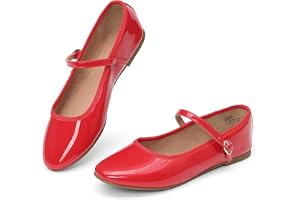 DREAM PARIRS Balettskor för kvinnor Mary Jane-skor, rund tå bekväma uppklädda vardagliga slip-on arbete mjuka platta skor