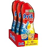 Pril Excellence Duo Gel Detersivo Lavastoviglie Gel con Limone, Formato da 3 Confezioni da 30 Lavaggi