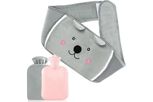 MOKANI Hot Water Bottle Belt, Wearable Long Hot Water Bottle with Cover for Women, Portable Natural Rubber Hot Water Bag with Soft Flannel Cover for Neck, Period Pain, Shoulder, Waist Warm