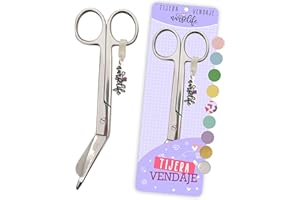 Nurse Life Tijeras Enfermeria Punta Curva - Ideal para Porta tijeras Enfermeras - Punta Redonda Profesional Enfermeria - Primeros Auxilios - Tijeras Pico Pato (Acero)