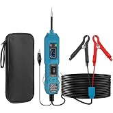 EYPINS 6-36V Automotive Circuit Tester with Crocodile Clips | Car Current and Fuse Tester, 2 LEDs and Carry Bag, LCD Display,