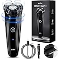 Sejoy 3D Electric Shaver Rotation Shaver, Electric Shaver For Men, Rechargeable Electric Shaver, With Pop-Up Trimmer, 1 Hour Fast Charging, 90 Minutes Shaving, 3D Floating Head, Lcd Power Indicator