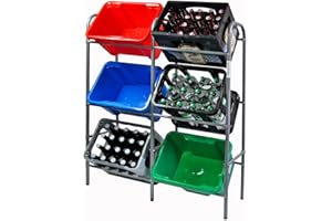 KS-DIREKT Kistenregal Flaschenkastenregal Kisten Regal für Getränkekästen und Kunstoffboxen Kastenregal (für 6 Kisten)