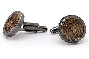 NaturSchatulle Manschettenknöpfe Herren Holz mit 3D Gravur 1 Paar Schwarze Silber Manschettenknopf Rund Hochzeit Anzug Männer Cufflinks for Men
