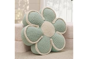 Aryan Flower Throw Pillow, Floor Cushion Seat Cushions 16In Cute Decorative Pillows for Teen Girls Room Bedroom Decor Sofa Couch Chair Bed Aesthetic (Sage Green)