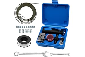 RUIZHI 11tlg Bremsleitung Bördelgerät für DIN Bördelungen, mit 4,75 mm Bremsleitungs Bördelgerät-Satz+10 Schraubverbindungen+5 Anschlüsse+PTFE Dichtungsband für Brems Bzw Hydraulikleitungen Verwendet (set 2)