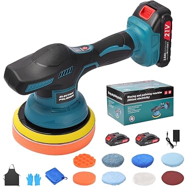 Tktouci Polisseuse Sans Fil Haute Vitesse 20000 RPM – 2 Vitesses, Batterie 4000 MAh, Idéale Pour Voiture, Bateau, Camping-Car, Moto & Détailing Pro
