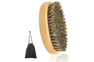 haierdidi Brosse à barbe pour homme - Brosse à barbe pour homme - Brosse à barbe en bois - Voyage quotidien - Avec sac de rangement pour barbe douce