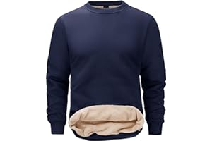 Tansozer Men's Warm Sweatshirts Winter Jumper Thermal Fleece Lined Pullover Sherpa Sweater