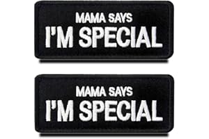 ZCKETO 2 Pcs Maman Dit Que Je Suis Spécial Gilet/Harnais Patch Crochet et Boucle Brodé Signes Emblème pour D'Exercice Chien De Travail Chien De Service Vêtements/Gilets-Noir