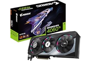 GIGABYTE GeForce RTX 4060 TI AORUS ELITE 8GB Carte graphique - 8GB GDDR6 18Gbps 128bit, PCI-E 4.0, 2x DisplayPort 1.4, 2x HDMI 2.1a, NVIDIA DLSS 3, Supports 4K, Ada Lovelace Arch, GV-N406TAORUS E-8GD