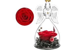 APKOL Ángel Rosa Eterna Regalos para Mamá, Flore Eterna con Figura Ángel Regalo Mujer, Rosa eterna Regalos de Regalo Abuela Dia de la Madre Cumpleaños Mujer San Valentin