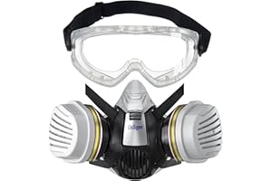 Dräger Juego de media máscara X-plore 3300 para trabajos químicos con gafas de visión total X-pect 4400 y filtro combinado ABEK1 Hg P3, protección contra vapores, gases, partículas y polvo