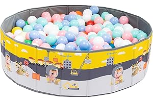 WOWWGOODS! Piscina de Bolas Apolo+70bolas Incluidas - Parque de Bolas Infantil-Piscina Bolas Plegable para niños-Arenero Infantil-100x30cm (WOWWGOODS! Piscina de Bolas Apolo Construcción)