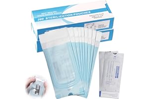 GAOUTO 400 Stück Sterilisation Tasche, Sterilisationsbeutel Einweg Selbstklebende, Autoklaven Verschluß Sterilisationsbeutel für Zahnwerkzeuge, Tattoos oder Maniküre (90 x 260 mm)