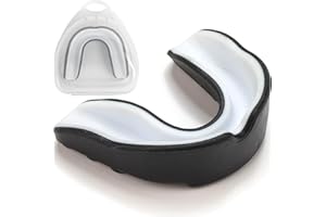 MAT'KET Protege Dent Boxe, Silicone Moulable Confortable Noir pour Homme,Femme,Gouttiere Dentaire Protège Dents,Rugby,Boxe,Thai,Football Americain,UFC