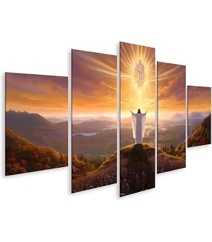 Gesù Corona Addormentata Tela Arte Murale Gesù Cristo Acquerello Stampa su Tela Gesù Ritratto Arte Poster Pittura Gesù Immagini per Sala da Pranzo Soggiorno Cucina (20 x 30 cm, Senza Cornice