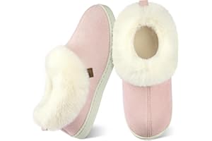 Wostock Chaussons Femme Pantoufles Femme Chaud Confortable Automne Hiver Antidérapantes Légères et respirantes l'intérieur et l'extérieur